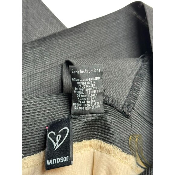 Black & Gold Windsor Backless Party Dress With Glitter Tulle Overlay Size L - Picture 8 of 9